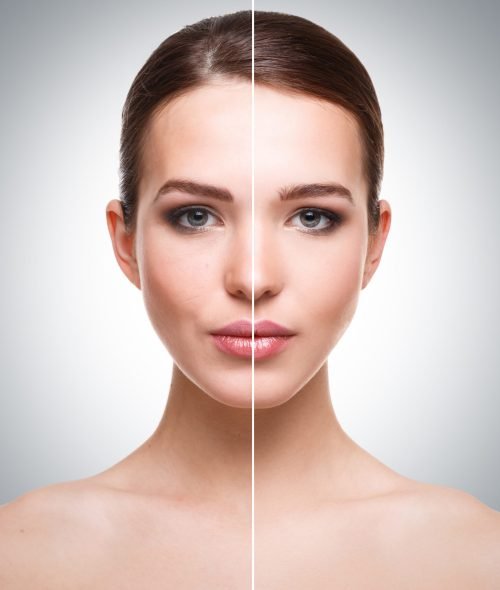 Face comparison before and after retouch
