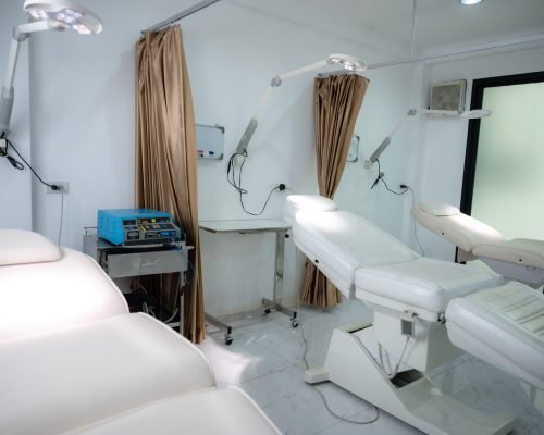 medical clinic operating room, cosmetic therapy health care treatment surgery clinic